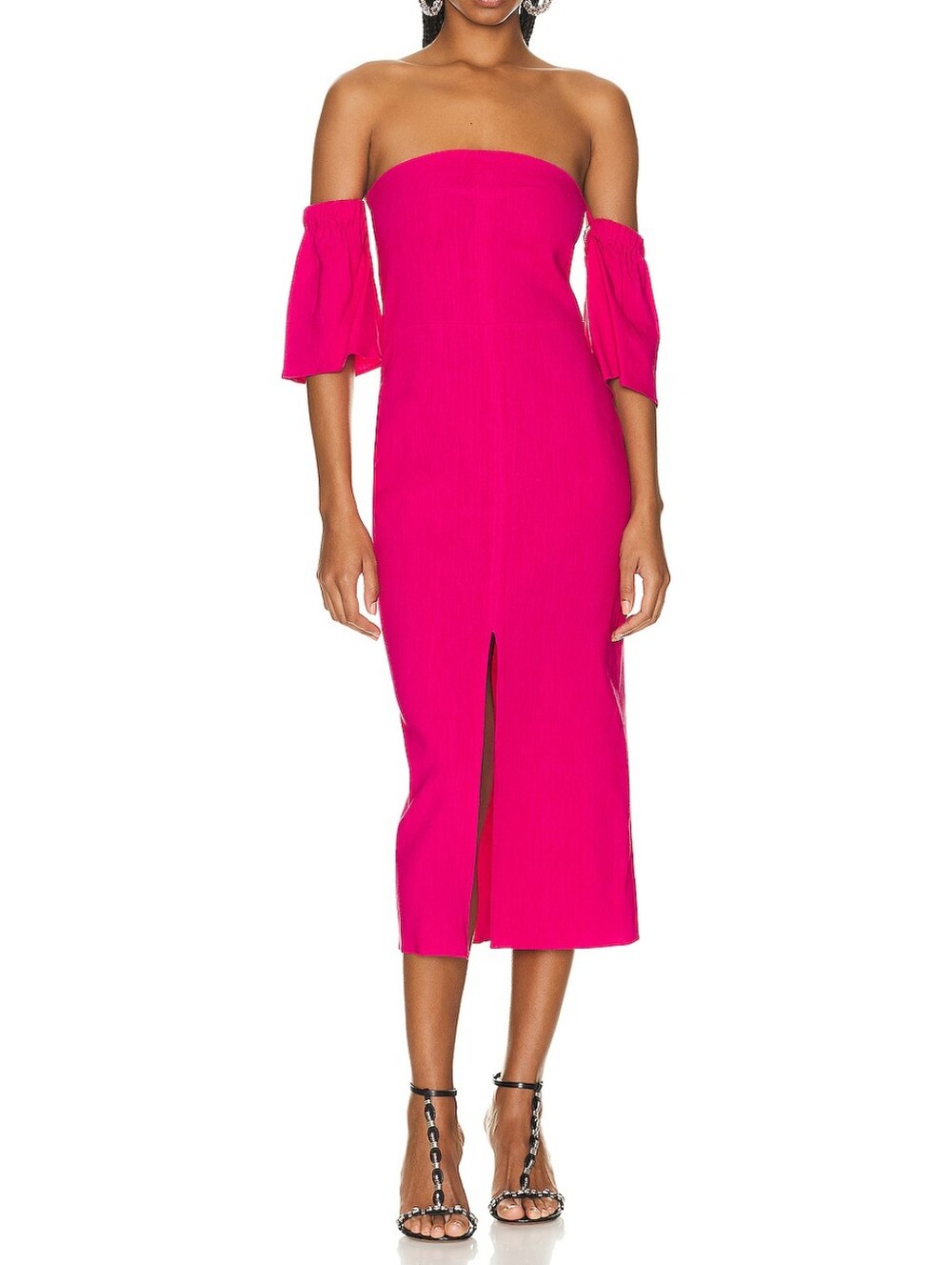 Isabel Marant Stony Hemp Midi Fuscia Dress Women's Size 34 NWT